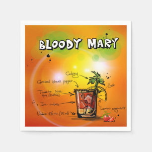 Bloody Mary-Tangerine Background Paper Napkin