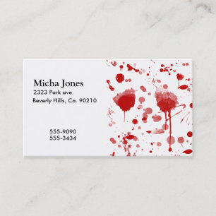 Bloody Mess Drips Splatters Custom Colour BG Business Card