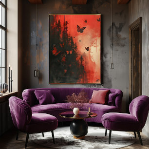 Bloody Moon Butterflies: Surreal Flight. Poster