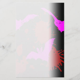 Bloody Pink Bats Splatter Horror Stationery