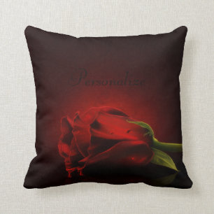 Bloody Red Rose Personalised Throw Pillow