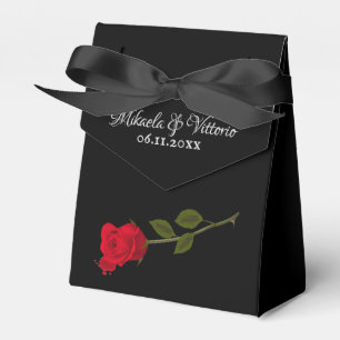 Bloody Rose Elegant Black Gothic Wedding Favour Box