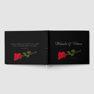 Bloody Rose Elegant Black Gothic Wedding Guest Book
