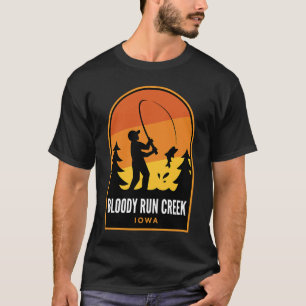 Bloody Run Creek Iowa Fishing T-Shirt