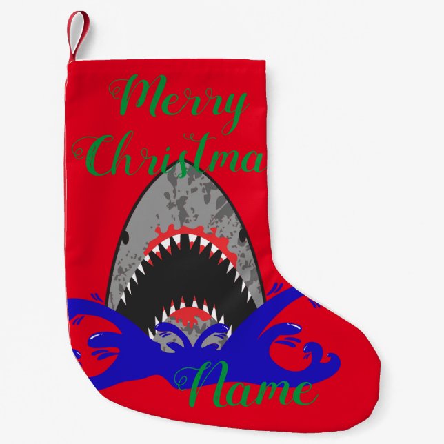 Bloody Shark Jaws Thunder_Cove Small Christmas Stocking (Front)