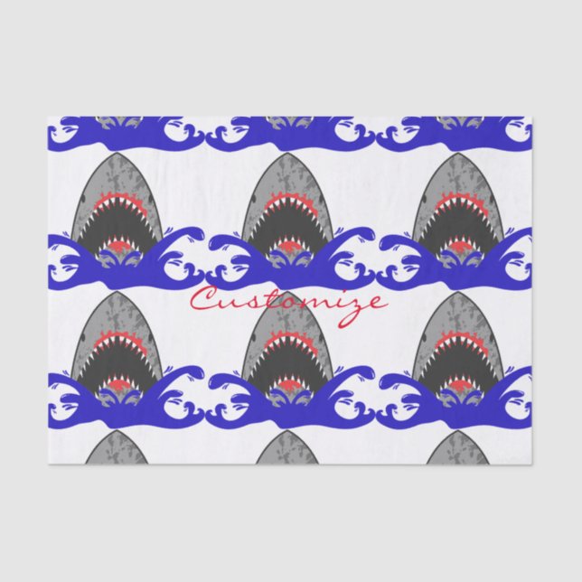 Bloody Shark Jaws Thunder_Cove Tissue Paper (Front)