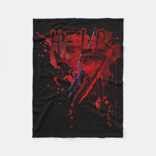Bloody Shirt Help Blood Splatter Halloween Blood S Fleece Blanket