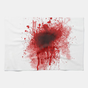 bloody shotgun wound tea towel