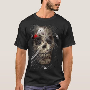 bloody skull bats spider web graphic tshirt design
