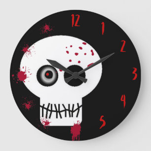 Bloody Skull Large Clock