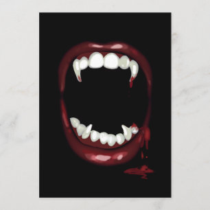 bloody Vampire Fangs halloween Invitation