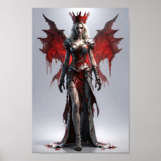 Bloody Vampire Queen Standing Majestically Poster