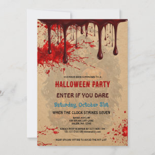 Bloody Vintage Paper Halloween Party Invitation