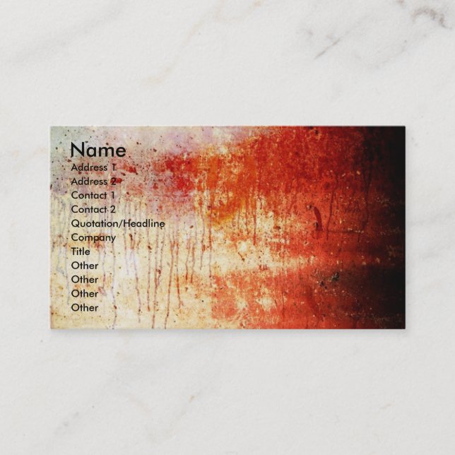 Bloody Wall/Art Print Business Card (Front)