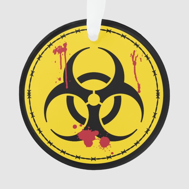 Bloody Zombie Horror Movie Biohazard Halloween Ornament (Front)