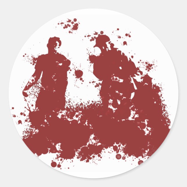 Bloody Zombies Classic Round Sticker (Front)