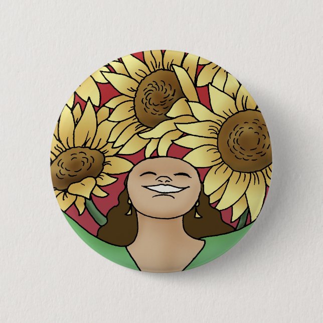 Bloom and Grow 6 Cm Round Badge (Front)