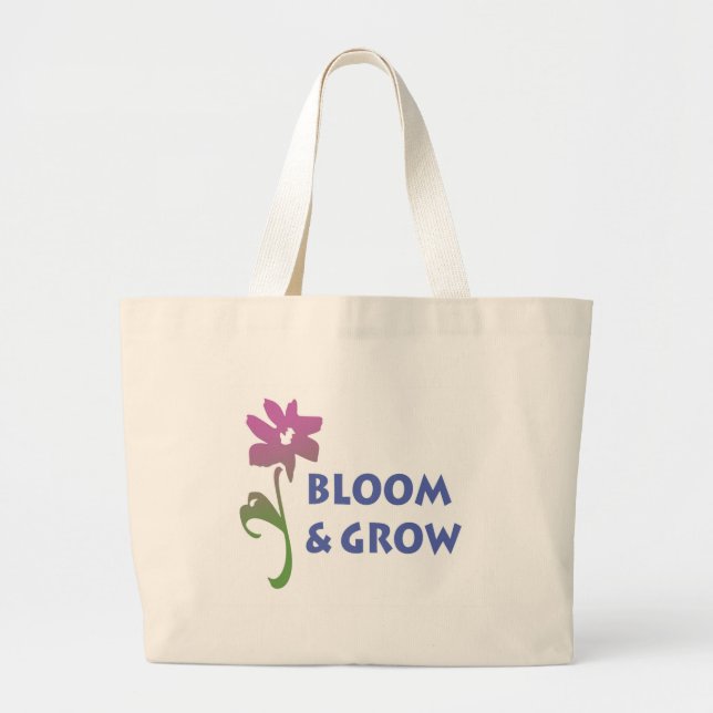 Bloom and Grow Large Tote Bag (Front)