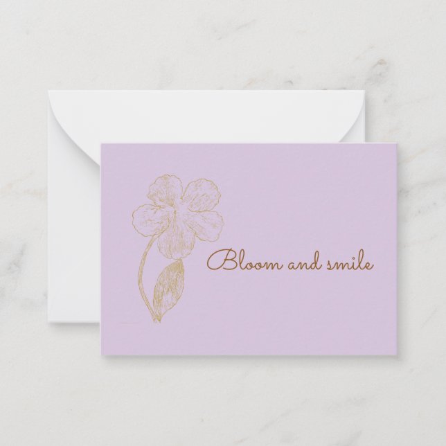 Bloom and Smile Positive Affirmation Card (Front)