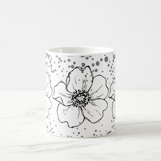 bloom baby bloom Flower Glitter Mug Gift (Center)