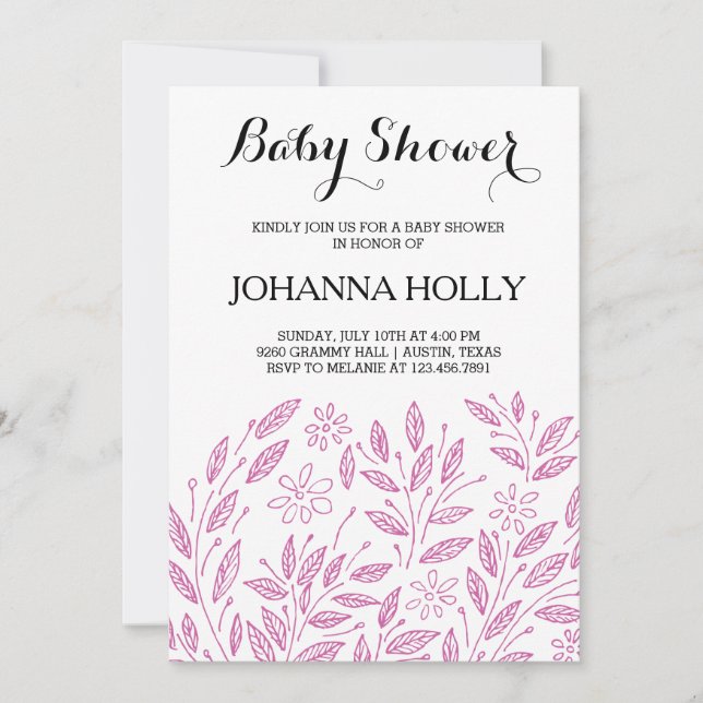 bloom baby shower invitation (Front)