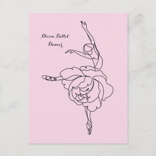 Bloom Ballet Dancer With Floral Touch Customised   Postcard