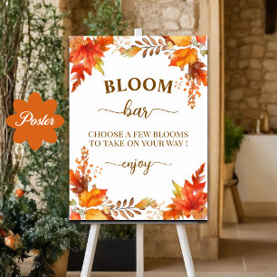 Bloom Bar Fall Boho Floral Bridal Shower Poster