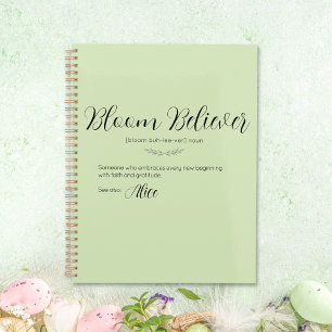 Bloom Believer Lime Cream Personalised Planner