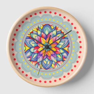 Bloom Bliss Colourful Flower  Clock