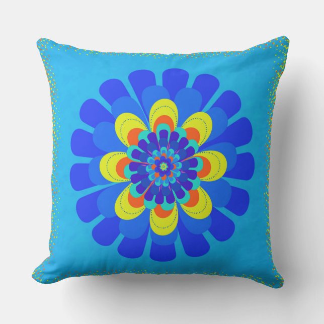 Bloom Blue Outdoor Cushion (Front)
