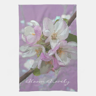 Bloom Bravely Apple Blossom Flower  Tea Towel