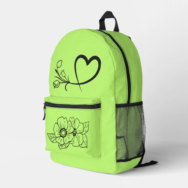 Bloom Bright – Simple Flower Backpack (Back Corner Right)