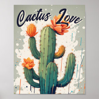 Bloom Cactus Love illustration  Poster