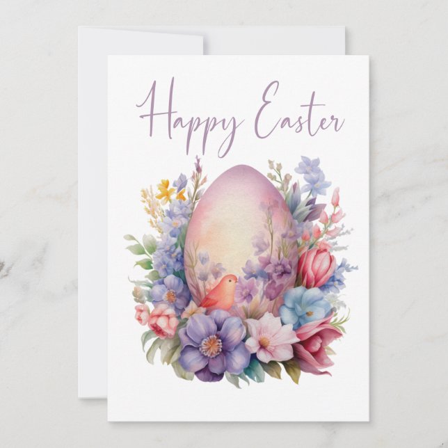 Bloom & Chirp – Easter Elegance Card (Front)