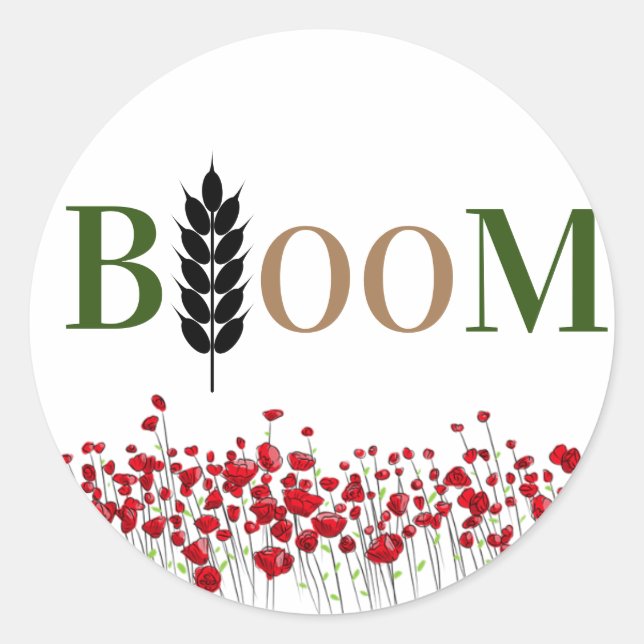 Bloom  classic round sticker (Front)