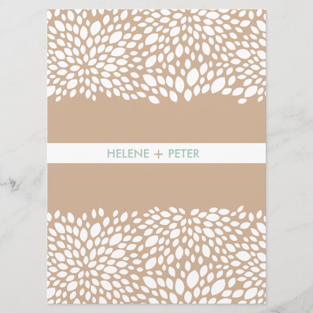 Bloom Customisable Wedding Program in Cashmere (Front)