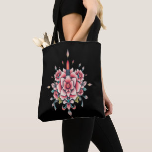 Bloom & Flame – Vintage Floral Elegance Tote Bag