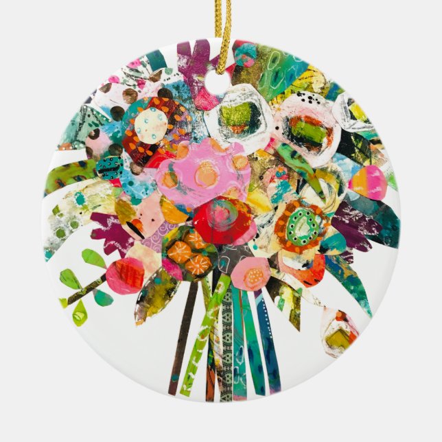 Bloom Floral Ceramic Ornament (Front)