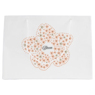 Bloom Floral Design – Beige and Orange Flower Large Gift Bag