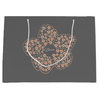 Bloom Floral Design – Dark Elegant Design Large Gift Bag