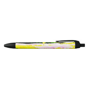 Bloom Floral Lavender Watercolor Art Black Ink Pen