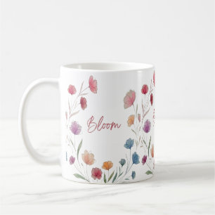 Bloom Floral Soft Pastel Botanical Inspirational Coffee Mug