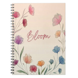 Bloom Floral Soft Pastel Inspirational  Notebook