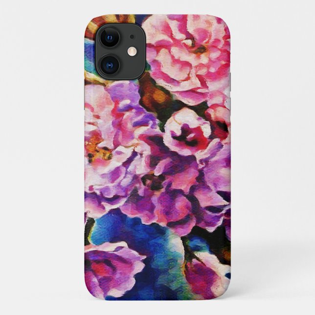 Bloom Floral Sun Fuchsia Pink Art Case-Mate iPhone Case (Back)