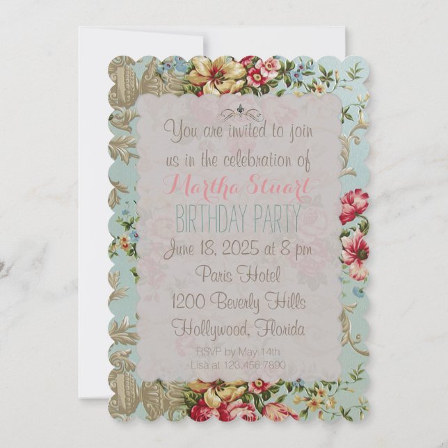 Bloom Flower - Invitations / RSVP / Birthday (Back)