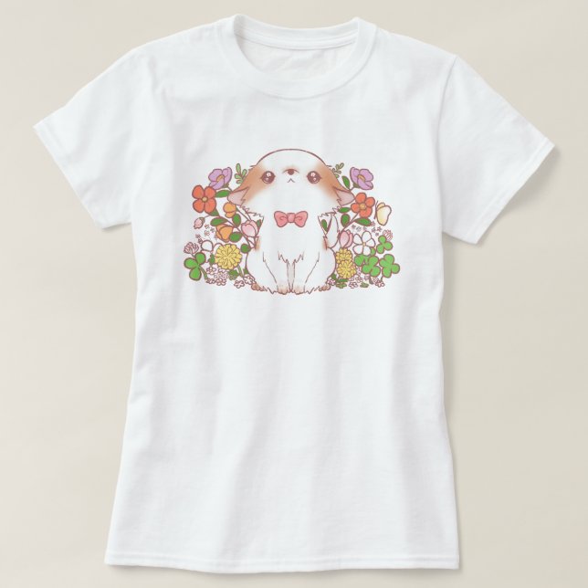 Bloom Flowers and Mochi Cute Kawaii Colourful  T-Shirt (Design Front)