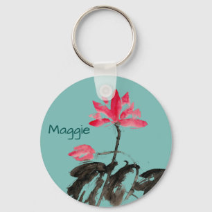 Bloom Flowers Positive Quote Personalised Add Name Key Ring