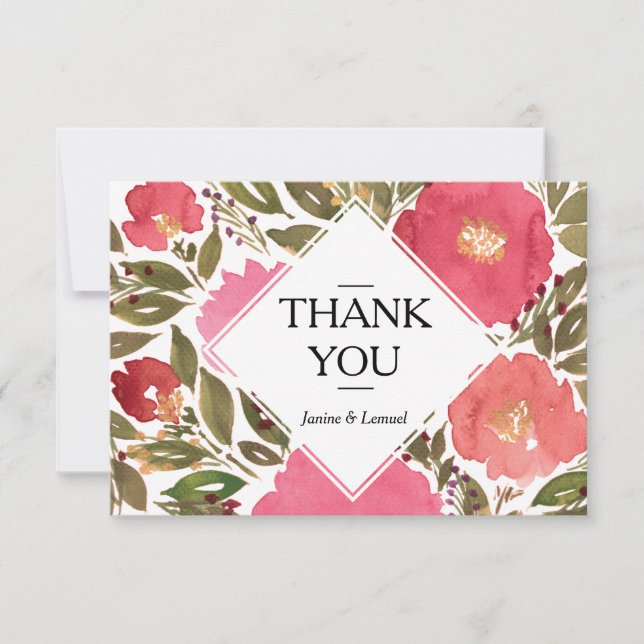 Bloom Flowers Thank You Card (Front)