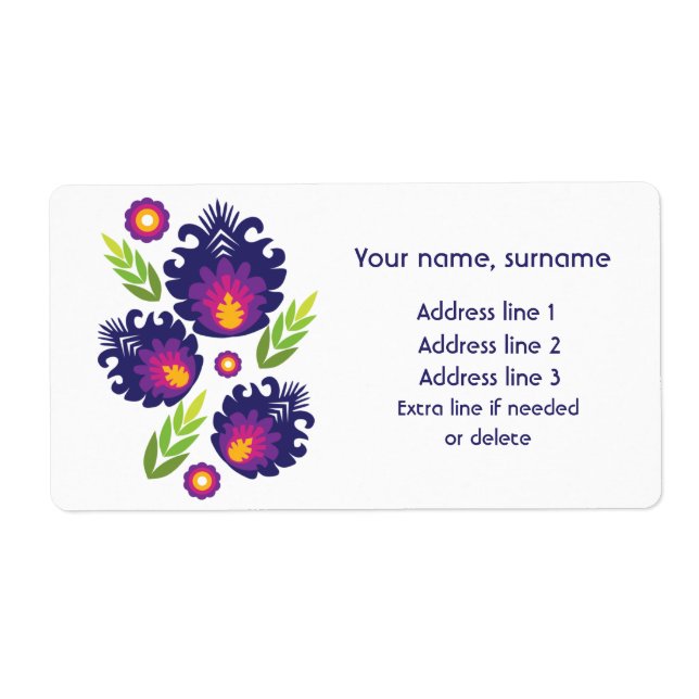 Bloom from Babcia’s Basket address label (Front)