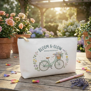 Bloom & Glow Vintage Floral Bicycle Spring Aesthet Accessory Pouch